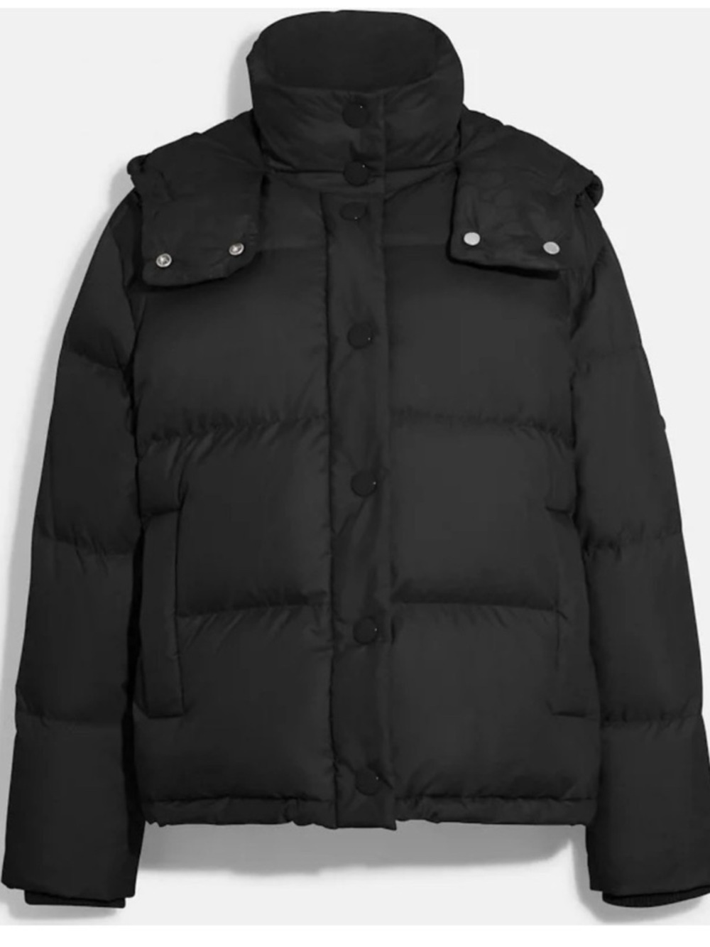 Coach Black Hooded Short Puffer Coat SzXS Excellent